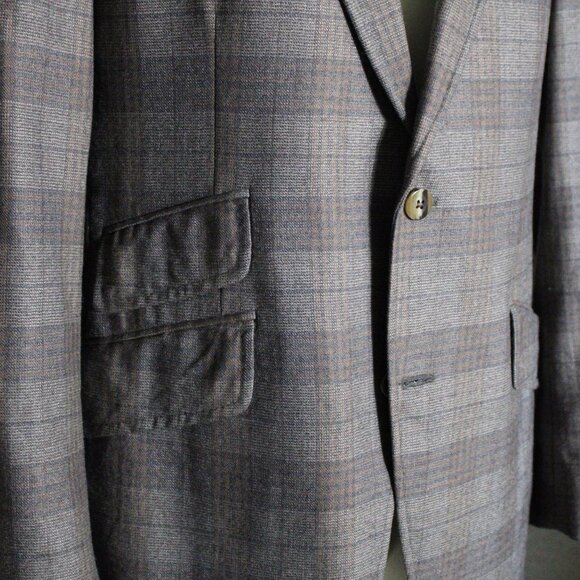 Coppley Ermenegildo Zegna SZ 40R Sports Jacket Blazer Tan & Gray - Picture 5 of 7